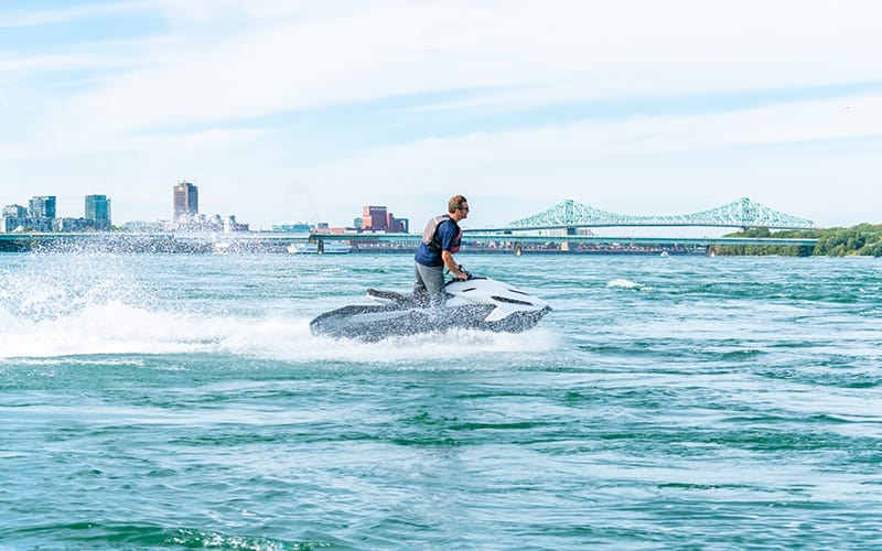 Person riding jet ski
